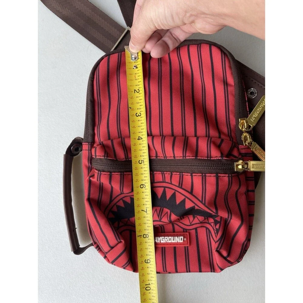 Sprayground Red Pinstripe Shark Teeth Crossbody Bag Shoulder Strap 910B1806NSZ